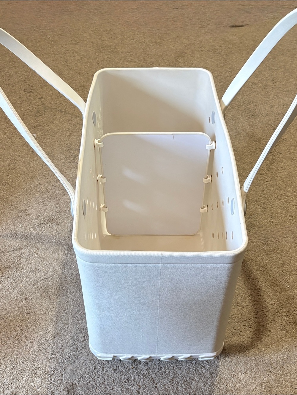 Original XL White Bogg Bag w/ divider NO inner bags- see description - Picture 4 of 10